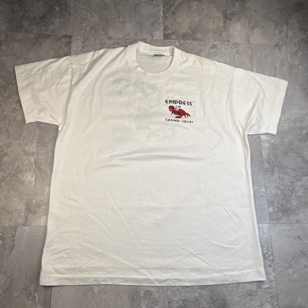 Vintage white casino 80s graphic T shirt size xl - Picture 3 of 8